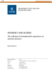 INTERNET and AUTISM: the Reflection of Communication Experiences in Narrative Practices