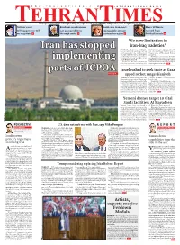 Iran Has Stopped Implementing Parts of JCPOA