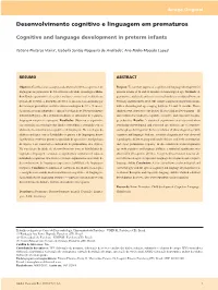 Cognitive and Language Development in Preterm Infants