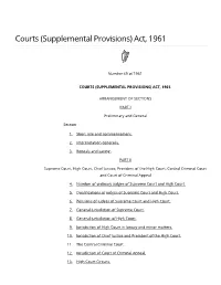 Courts (Supplemental Provisions) Act, 1961 (Act No. 39 of 1961)