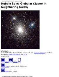 Hubble Spies Globular Cluster in Neighboring Galaxy Hubble Spies Globular Cluster in Neighboring Galaxy