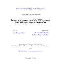 Integrating Secure Mobile P2P Systems and Wireless Sensor Networks