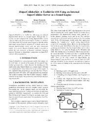 Isupercolliderkit: a Toolkit for Ios Using an Internal Supercollider Server As a Sound Engine