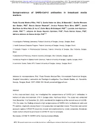 Seroprevalence of SARS-Cov-2 Antibodies in Broadcast Media Workers