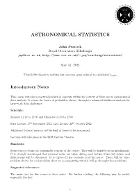 Astronomical Statistics