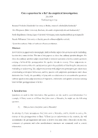 Can a Question Be a Lie? an Empirical Investigation July 2020 Forthcoming in Ergo