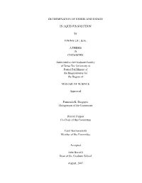 Determination of Iodide and Iodate in Aqueous Solution