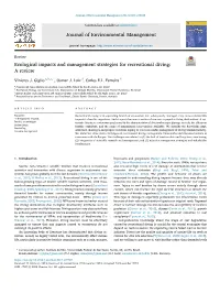 Ecological Impacts and Management Strategies for Recreational Diving: a Review