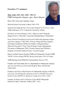 Executive CV Summary Max Aebi