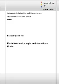 Flash Mob Marketing in an International Context
