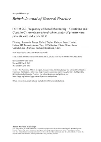 Frequency of Renal Monitoring – Creatinine and Cystatin C): an Observational Cohort Study of Primary Care Patients with Reduced Egfr