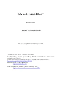 Informed Grounded Theory