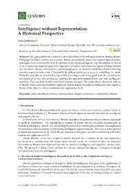 Intelligence Without Representation: a Historical Perspective