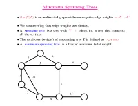 Minimum Spanning Trees