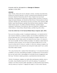 Program Note for Retrospective on George A. Romero January 11-26, 2003