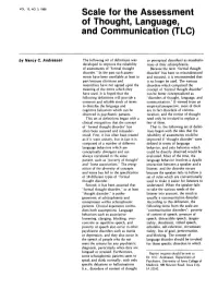 Scale for the Assessment of Thought, Language, and Communication (TLC)