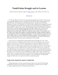Tamil Eelam Struggle and Its Lessons