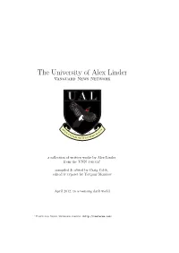 The University of Alex Linder Vanguard News Network UAL
