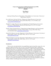 Conservation Assessment and Prioritization System (CAPS) Highlands Communities Initiative PHASE 1