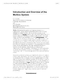 Introduction and Overview of the Multics System Page1