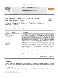Multi-View Cluster Analysis with Incomplete Data to Understand Treatment Effects