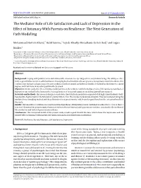 The Mediator Role of Life Satisfaction and Lack of Depression in the Effect