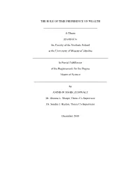 The Role of Time Preference on Wealth