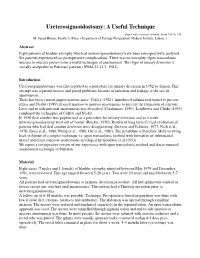 Ureterosigmoidostomy: a Useful Technique
