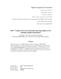 (CCI) Ontology Engineering Report