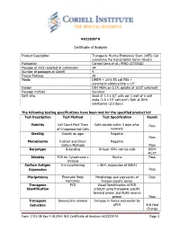 Certificate of Analysis