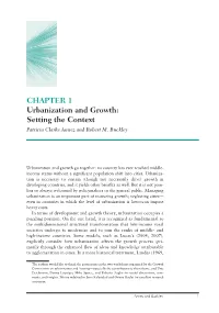 CHAPTER 1 Urbanization and Growth: Setting the Context Patricia Clarke Annez and Robert M