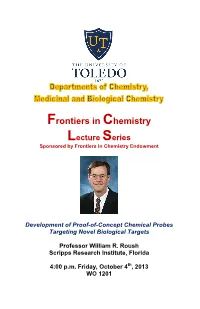 Frontiers in Chemistry Lecture Series Sponsored by Frontiers in Chemistry Endowment