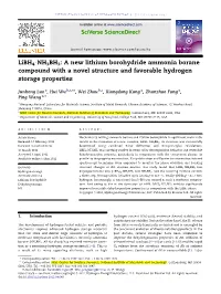 A New Lithium Borohydride Ammonia Borane Compound with a Novel Structure and Favorable Hydrogen Storage Properties