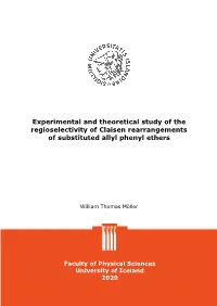 And Para-Substituted Allyl Phenyl Ethers Was Investigated