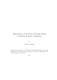 Applications of the Proper Forcing Axiom to Models of Peano Arithmetic