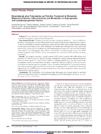 Bevacizumab Plus Fotemustine As First-Line Treatment in Metastatic Melanoma Patients: Clinical Activity and Modulation of Angiogenesis and Lymphangiogenesis Factors