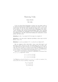 Hamming Codes