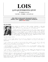 January Issue of LOIS