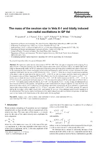 The Mass of the Neutron Star in Vela X-1 and Tidally Induced Non-Radial Oscillations in GP Vel