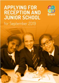 APPLYING for RECEPTION and JUNIOR SCHOOL for September 2019