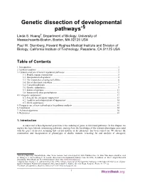 Genetic Dissection of Developmental Pathways*§ †
