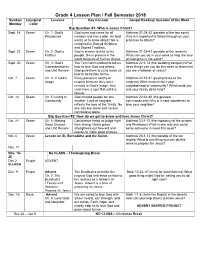 Grade 4 Lesson Plan / Fall Semester 2018