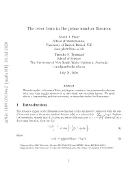 [Math.NT] 20 Jul 2020 the Error Term in the Prime Number Theorem