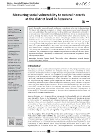 Measuring Social Vulnerability to Natural Hazards at the District Level in Botswana