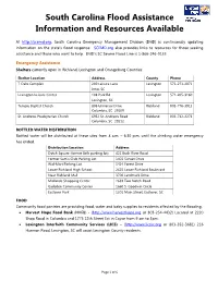 South Carolina Flood Assistance Information and Resources Available