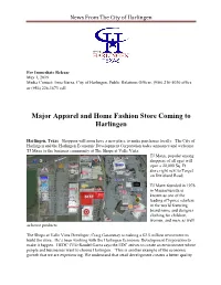 News from the City of Harlingen