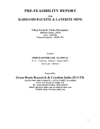 Pre-Feasibility Report