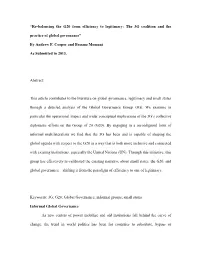 “Re-Balancing the G20 from Efficiency to Legitimacy: the 3G Coalition and the Practice of Global Governance”