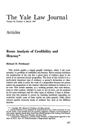 Route Analysis of Credibility and Hearsay*