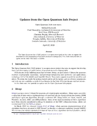 Updates from the Open Quantum Safe Project